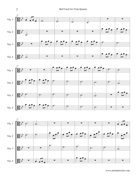 Bell Carol For Viola Quartet Page 2