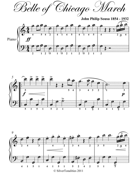Belle Of Chicago March Easy Piano Sheet Music Page 2