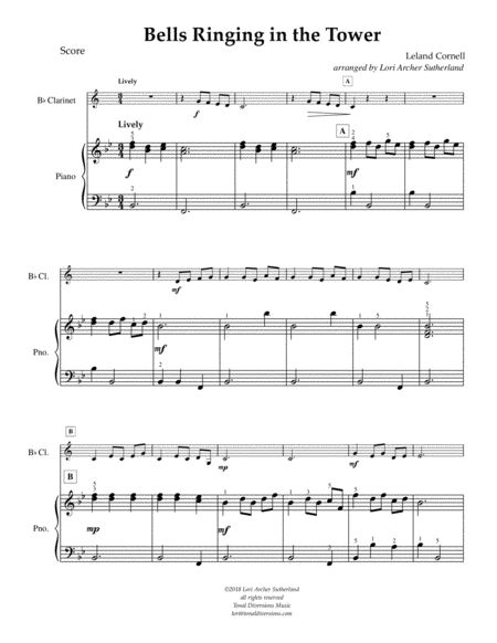 Bells Ringing In The Tower For Beginner Clarinet Piano Page 2