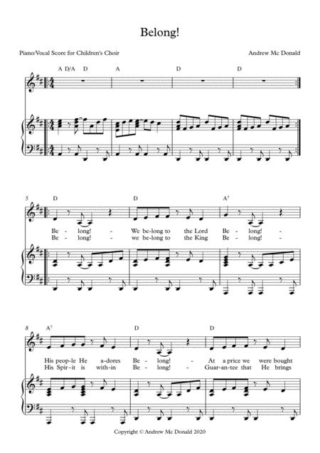 Belong Piano Vocal Score Page 2