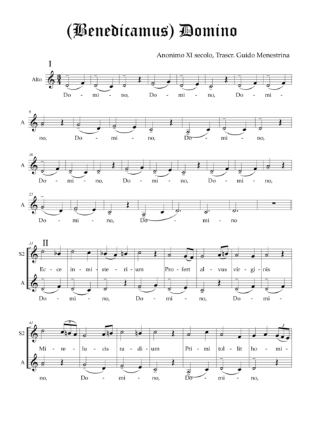 Benedicamus Domino Medieval Motet Ssa Transcribed By Guido Menestrina Page 2