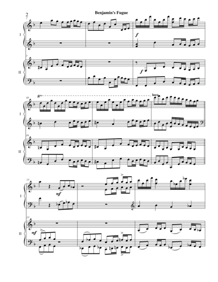 Benjamins Fugue Piano Four Hands Page 2