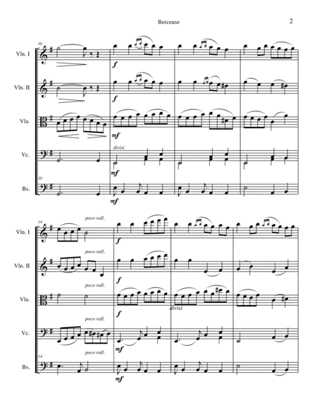 Berceuse A Lullaby For Strings Page 2