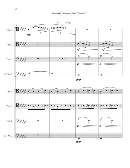Berceuse From Firebird For Trombone Octet Ensemble Choir Page 2