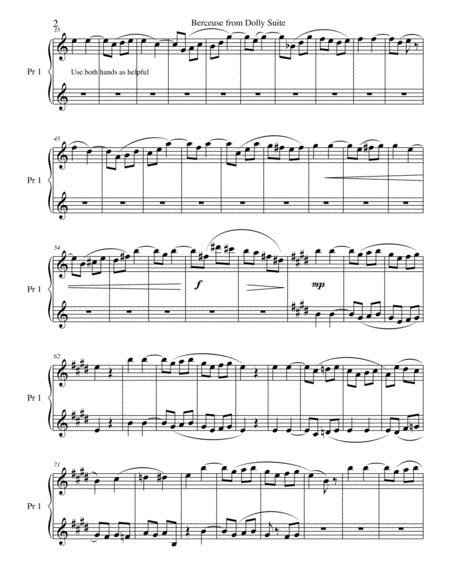 Berceuse From The Dolly Suite 2 Pianos 8 Hands Page 2