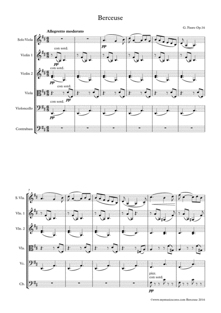 Berceuse Op 16 For Viola And String Orchestra Page 2