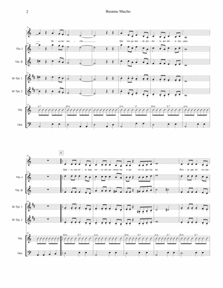 Besame Mucho For Mariachi Ensemble Page 2