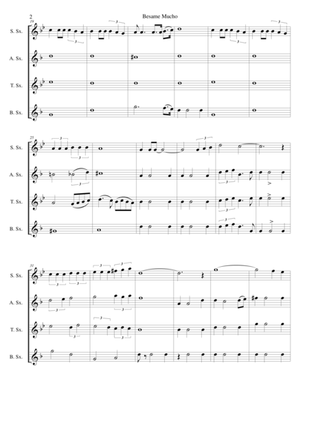 Besame Mucho For Saxophone Quartet Page 2