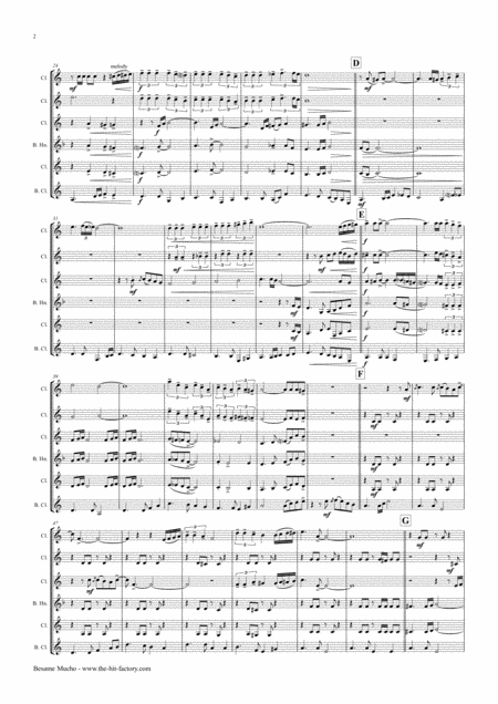 Besame Mucho Kiss Me A Lot World Famous Rumba Clarinet Quintet Page 2