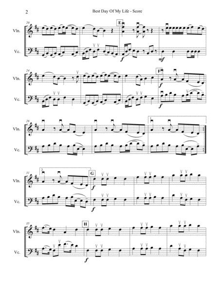 Best Day Of My Life For Violin And Cello Page 2