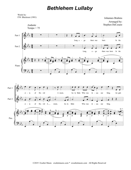 Bethlehem Lullaby For 2 Part Choir Page 2