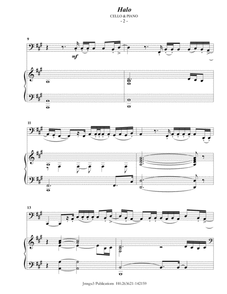 Beyonce Halo For Cello Piano Page 2
