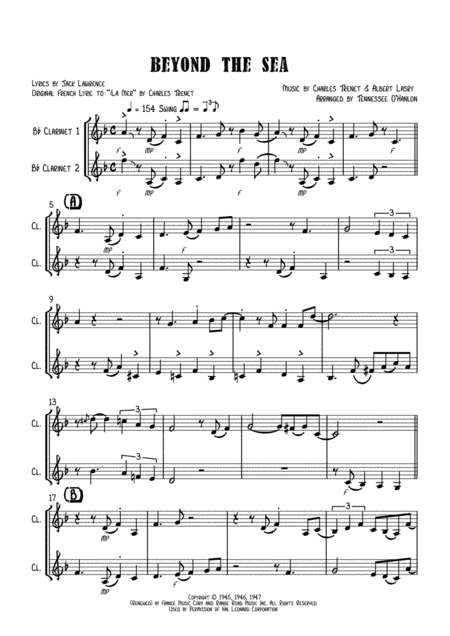 Beyond The Sea Clarinet Duet Page 2