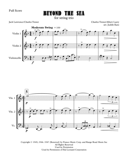 Beyond The Sea For String Trio Page 2
