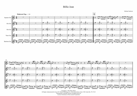 Billie Jean For Saxophone Quintet Page 2