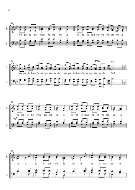 Birch Vo Pale Beryozka Russian Folk Song Page 2