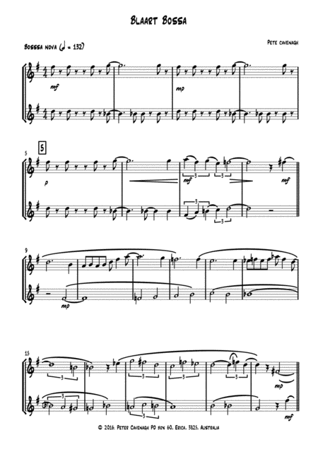 Blaart Bossa Saxophone Duet Page 2