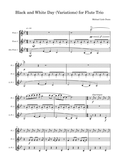 Black And White Variations For Flute Trio Page 2