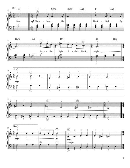 Blackbird Easy Piano Page 2