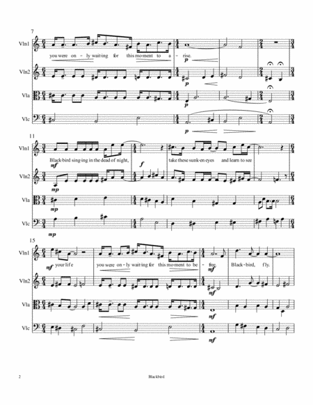 Blackbird For String Quartet Page 2