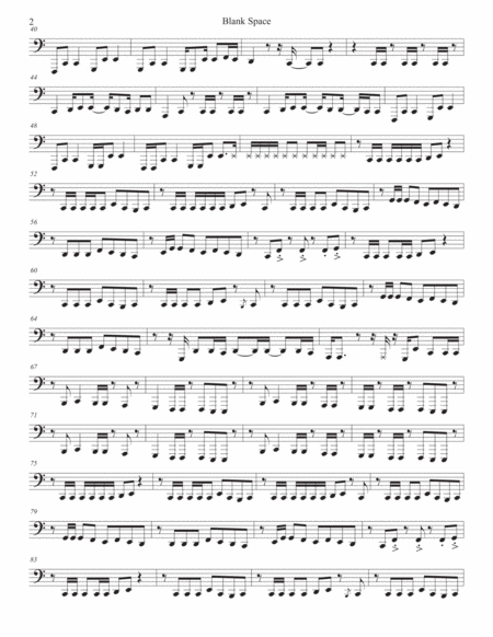 Blank Space Easy Key Of C Tuba Page 2