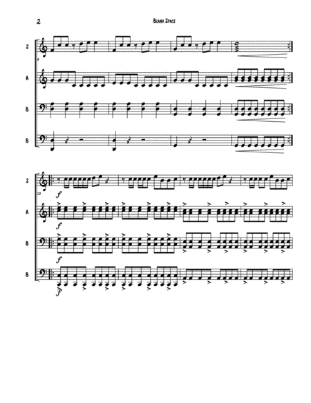 Blank Space For Diatonic Or Chromatic Marimba Quartet Key Of C Page 2