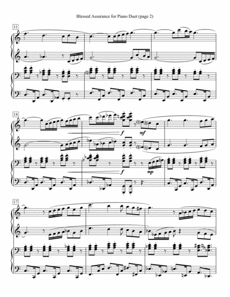 Blessed Assurance For Piano Duet Page 2