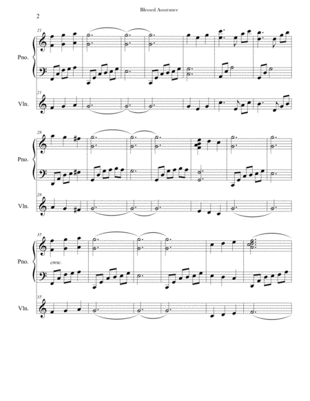 Blessed Assurance Piano Violin Page 2