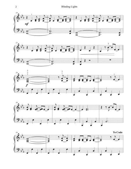 Blinding Lights Intermediate Piano Page 2