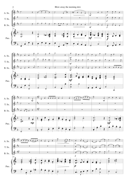 Blow Away The Morning Dew For Saxophone Trio And Piano Page 2