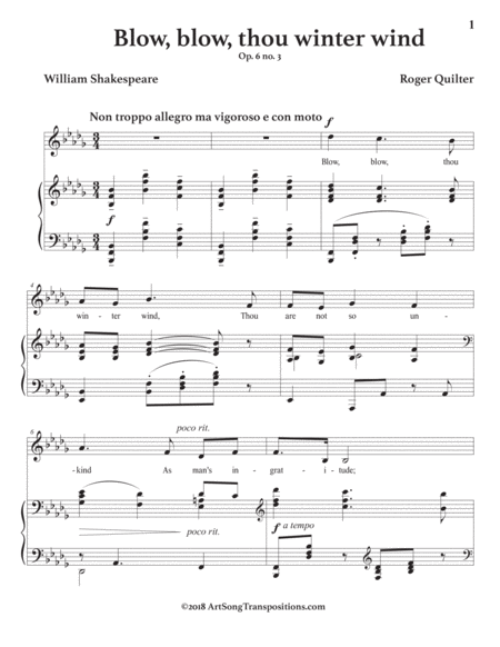 Blow Blow Thou Winter Wind Op 6 No 3 B Flat Minor Page 2