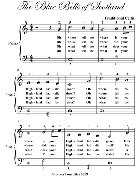 Blue Bells Of Scotland Easiest Piano Sheet Music Page 2