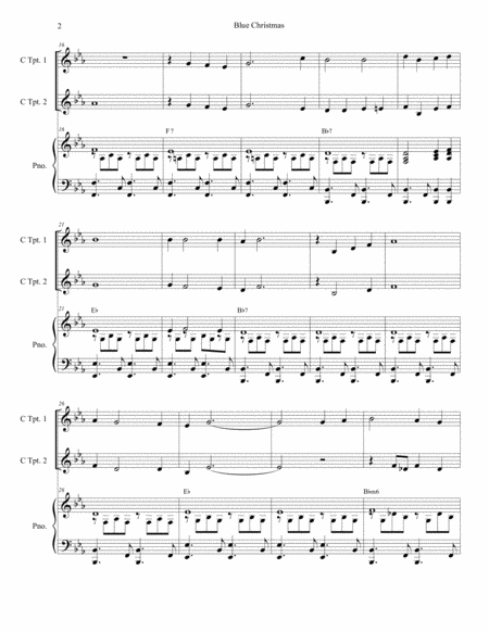 Blue Christmas C Trumpet Duet Page 2