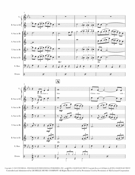 Blue Christmas Sax Quartet Optional Vocal Solo Page 2