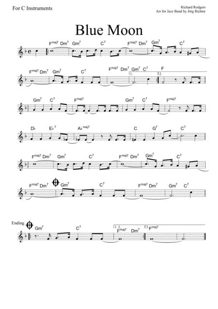 Blue Moon Leadsheet For Instruments In C Bb And Eb Page 2