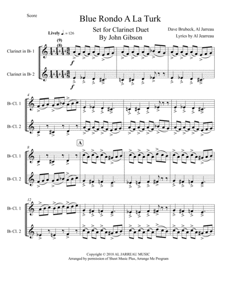 Blue Rondo Ala Turk Dave Brubeck Clarinet Duet Page 2