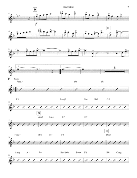 Blue Skies Flute 1 Page 2