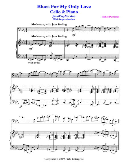 Blues For My Only Love Piano Background For For Cello And Piano With Improvisation Video Page 2