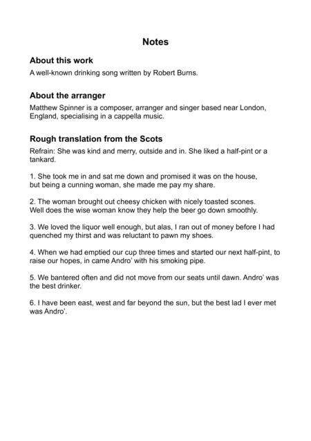 Blythe Blythe And Merry Was She Robert Burns Satb A Cappella Page 2