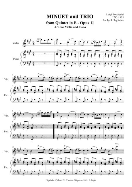 Boccherini Minuet And Trio From Quintet In E Opus 11 Arr For Violin And Piano Page 2