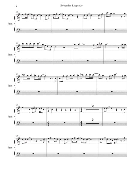 Bohemian Rhapsody Easy Key Of C Piano Page 2