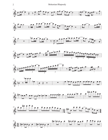 Bohemian Rhapsody Easy Key Of C Tenor Saxophone Page 2