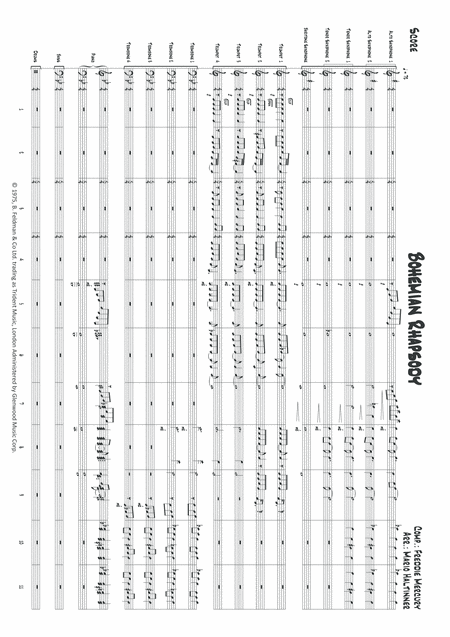 Bohemian Rhapsody Queen Comp Freddie Mercury Jazz Ensemble Score Only Page 2