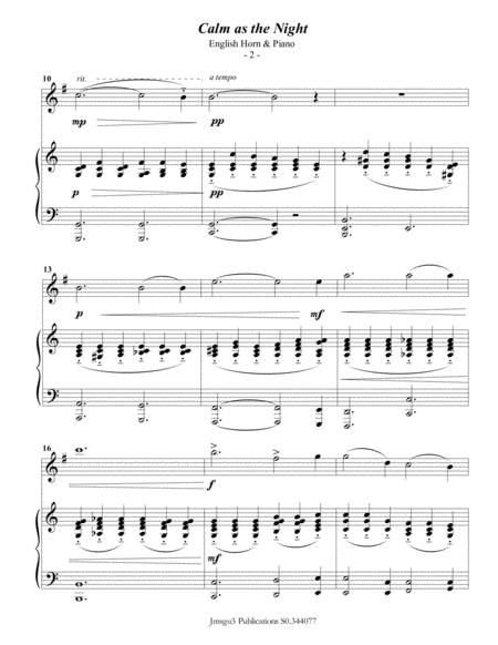 Bohm Calm As The Night For English Horn Piano Page 2