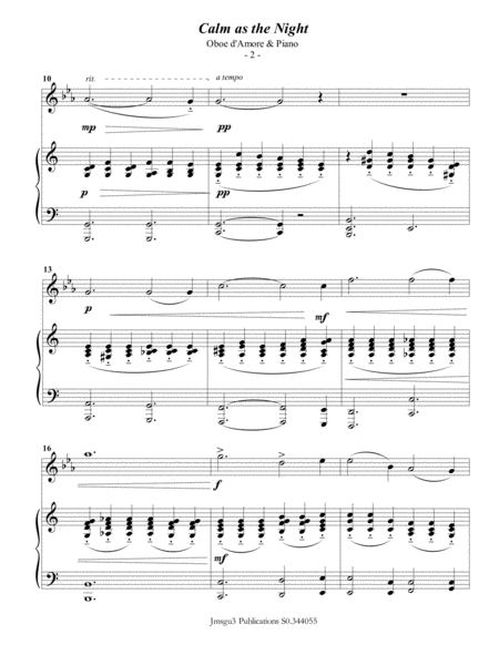 Bohm Calm As The Night For Oboe D Amore Piano Page 2