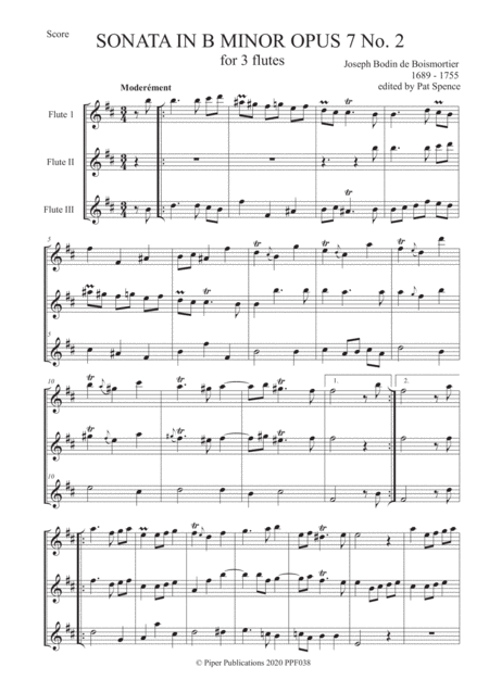 Boismortier Sonata Ion B Minor For 3 Flutes Page 2