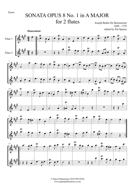 Boismortier Sonatas For 2 Flutes Opus 8 Nos 1 3 Page 2