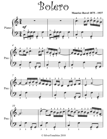 Bolero Easy Piano Sheet Music Page 2