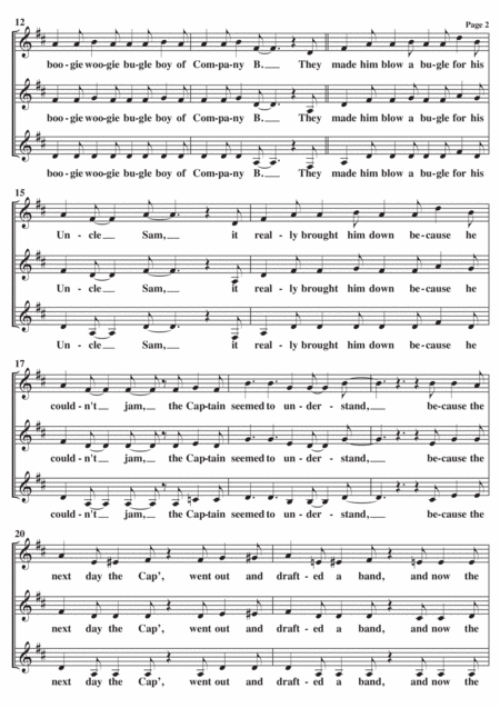 Boogie Woogie Bugle Boy A Cappella Ssa Page 2