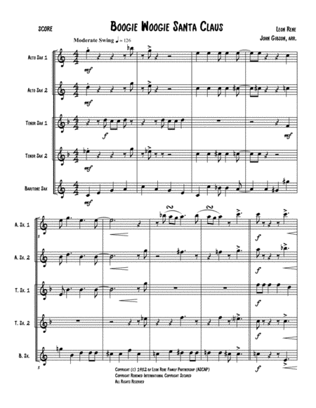 Boogie Woogie Santa Claus 5 Saxes Page 2